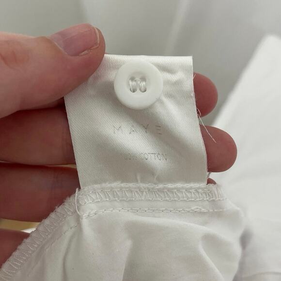 MAYE Corinne Shirtdress Poplin Cotton Relaxed A-Line Midi Dress White - Large - Picture 12 of 14